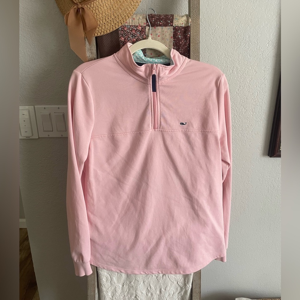 Vineyard Vines Women's Pink Quarter-Zip Pullover Hoodie